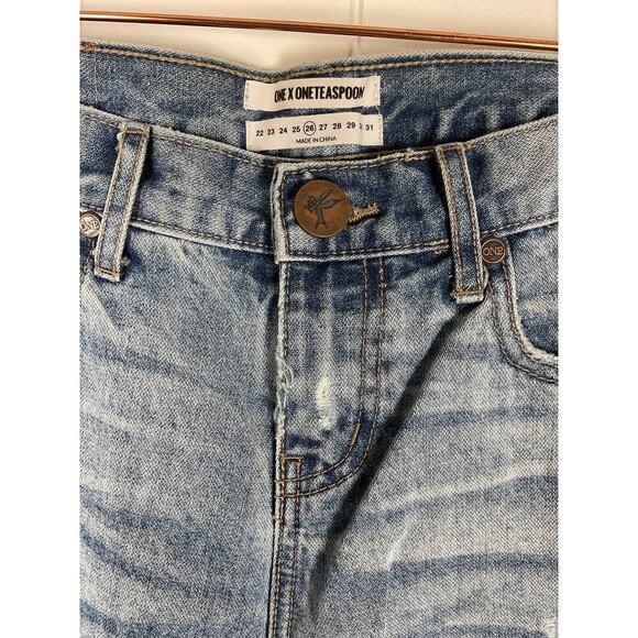 One x OneTeaspoon Womens Awesome Baggies Low Waist Med Rise Relaxed Leg Jeans 26 - Picture 6 of 9